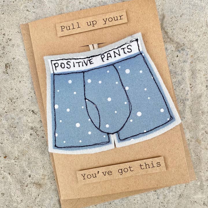 Positive Boxers Affirmation wenskaart voor wholesale door Stitching Rags