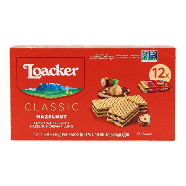 Snacky Candy - Vente Biscuits - Loacker Gaufrette Classique Noisette 1,59 oz 12 unités1
