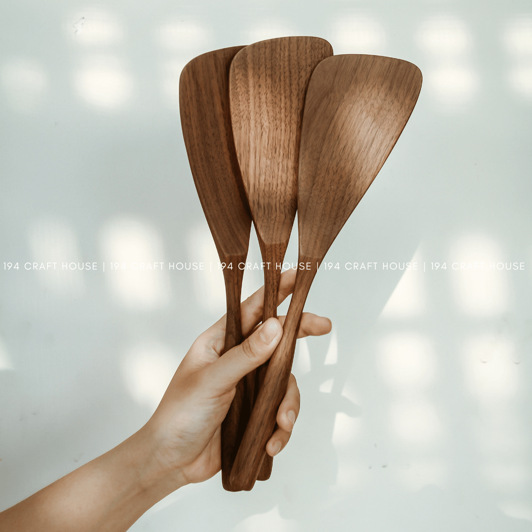 194 Craft House - Wholesale Spatula/Turner - Walnut Wood Spatula - 12"- Kitchen Serving Utensils2
