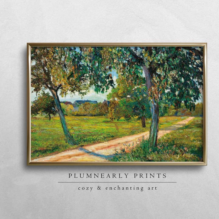 Yellow Green Landscape Oil Painting Framed Canvas Art 23 for wholesale by Plumnearly Prints