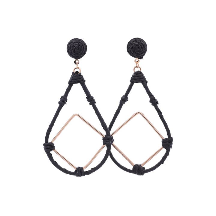 Urbanista Outlet - Vendita all'ingrosso Orecchini pendenti - Orecchini a goccia aperti in rafia con diametro