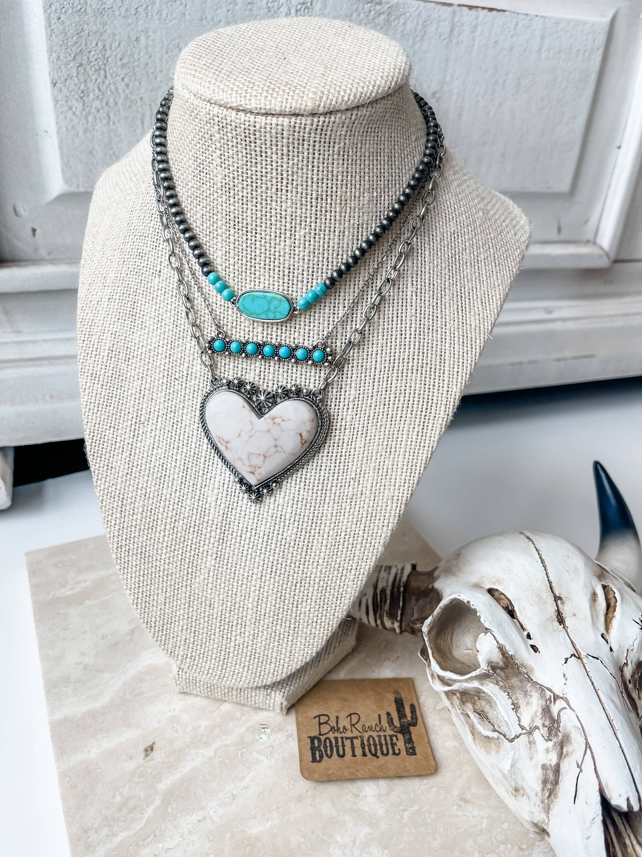 Boho Ranch Shop - Vente Colliers à pendentif - Collier Western en forme de barre perlée6