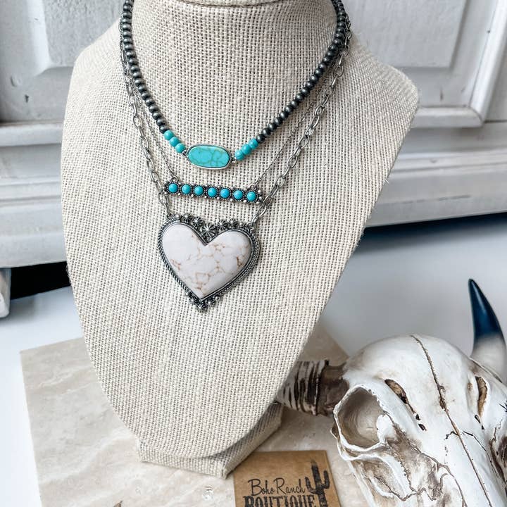 Boho Ranch Shop - Vente Colliers à pendentif - Collier Western en forme de barre perlée6