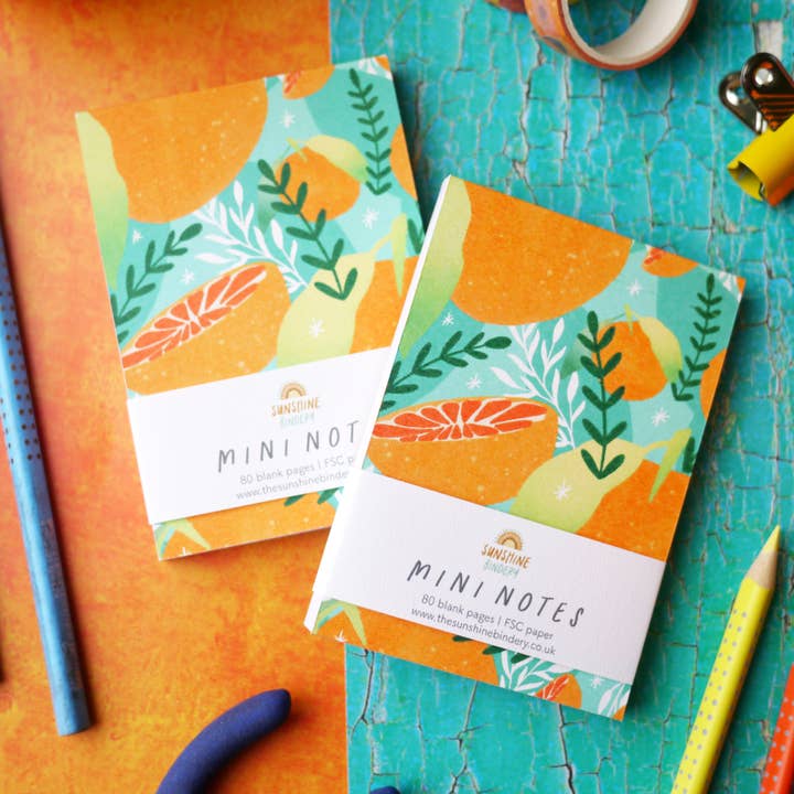 The Sunshine Bindery – wholesale Notepad – Mini Notes A7 Tropicana Blank Notepad1