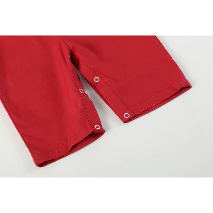 Lil Cactus - Wholesale Overalls - Baby - Red and Gray Football Smocked Overalls3