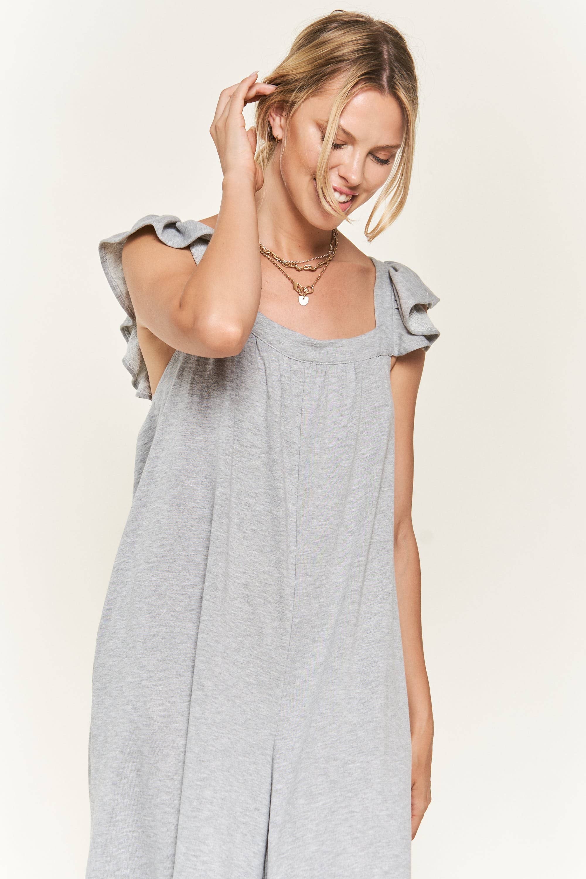 JADE BY JANE - Wholesale Jumpsuit - Women's - Ruffle Knit Maxi Jumpsuit KRJ8050-119