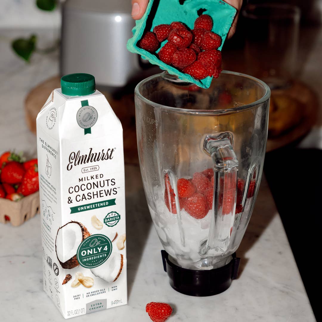 Elmhurst 1925 - Wholesale Non-Dairy Milk - Unsweetened Coconut Cashew Milk, 32oz [6-Pack]1