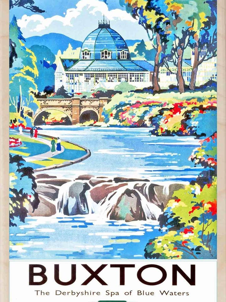 Buxton, Derbyshire - Wooden postcard, wooden magnet for wholesale by THE WOODEN POSTCARD COMPANY