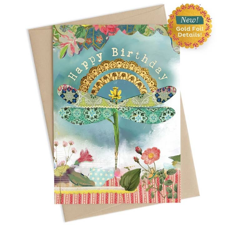 Dragonfly Birthday Card for wholesale by Kelly Rae Roberts