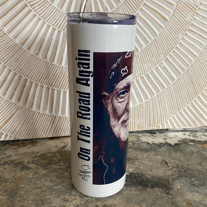 Crooked Halo - Vente Gourde/bouteille isotherme - Sur la route encore une fois Willie Tumbler & Coozie1