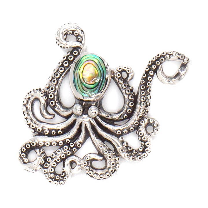 Hawaiian Octopus hängsmycke med ett abalone-skal i 3 olika stilar för wholesale av S&T Collections