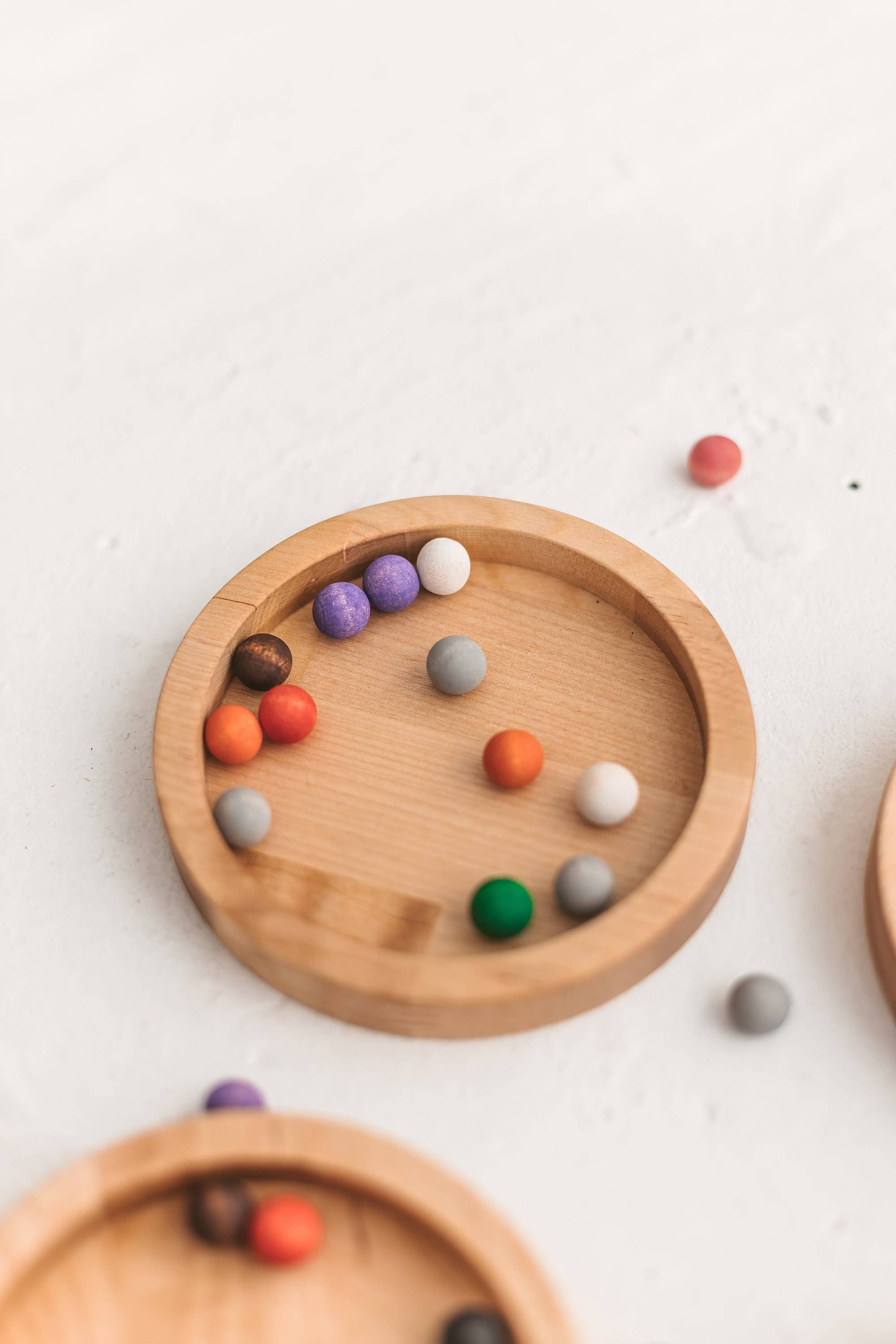 Woodinout - Wholesale Wood Toy - Kids - Round tray sensory kit -Montessori learning tools3