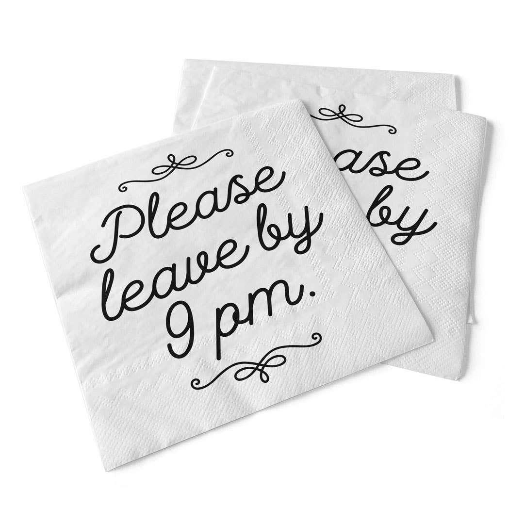 Pinetree Innovations - Wholesale Disposable Napkin - Please Leave By 9 PM | Beverage Napkins0