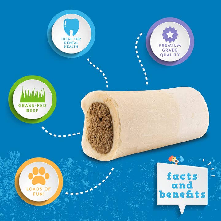 J&C PET SUPPLY LLC - Wholesale Pet treats – Dog - 3-4 Inch Stuffed Bone Filled With Peanut Butter2