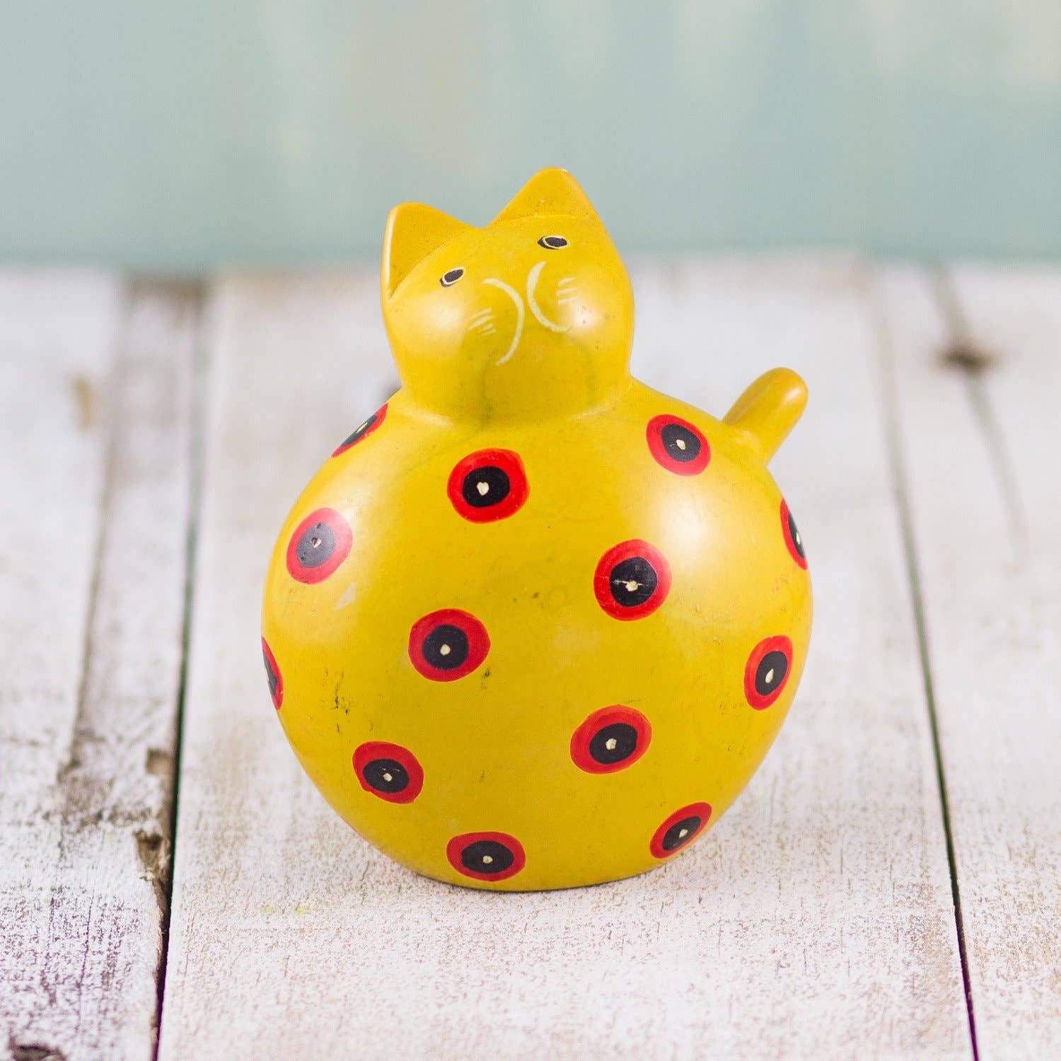 Mr. Ellie Pooh - Wholesale Decorative Figurine - Soapstone Fat Cat Yellow0