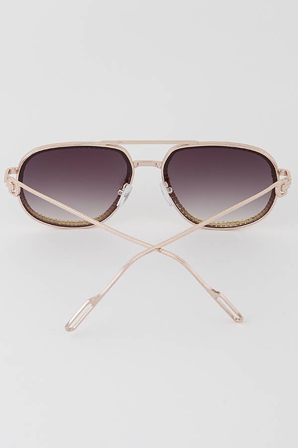 MIX COLOR Jewel Lined Aviator Sunglasses for wholesale on Faire4