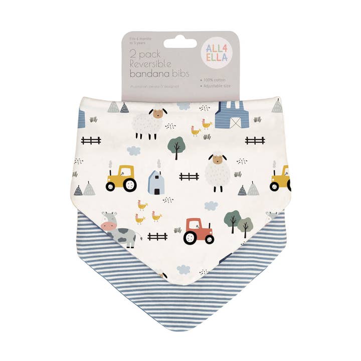All4Ella – wholesale Bandanahaklapp – Bandana Haklappar 2 st - Barnyard