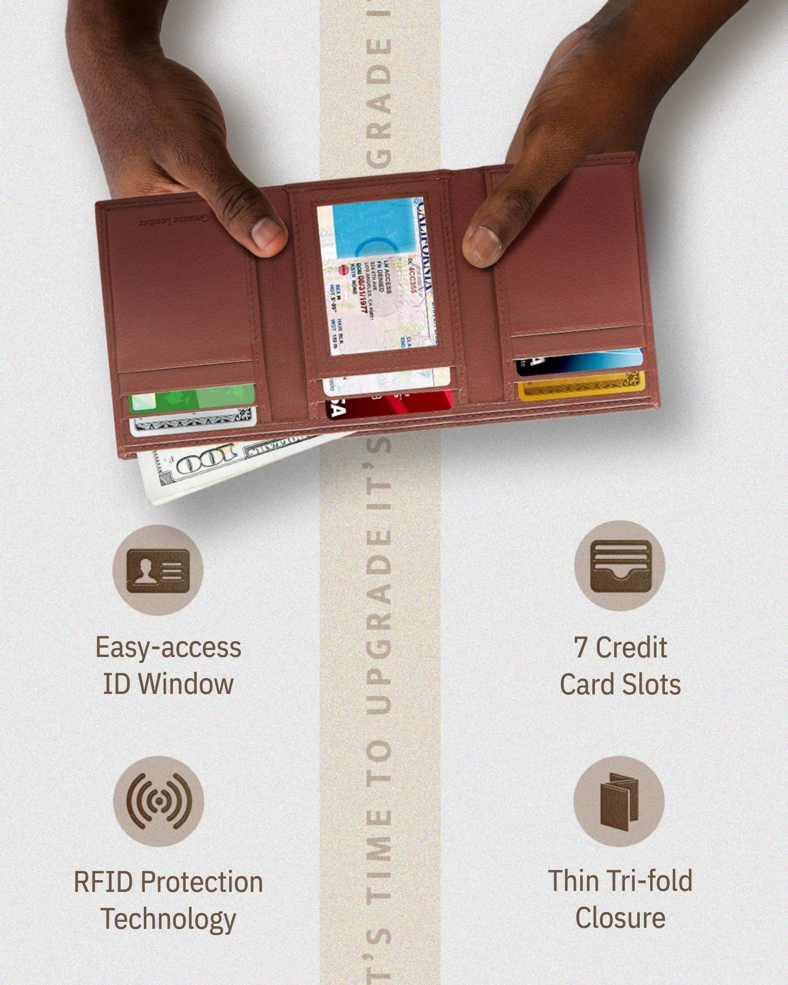 Access Denied Accessories - Wholesale Wallet - Men's - Trifold Wallets for Men Slim RFID Blocking Wallet Gifts Man44