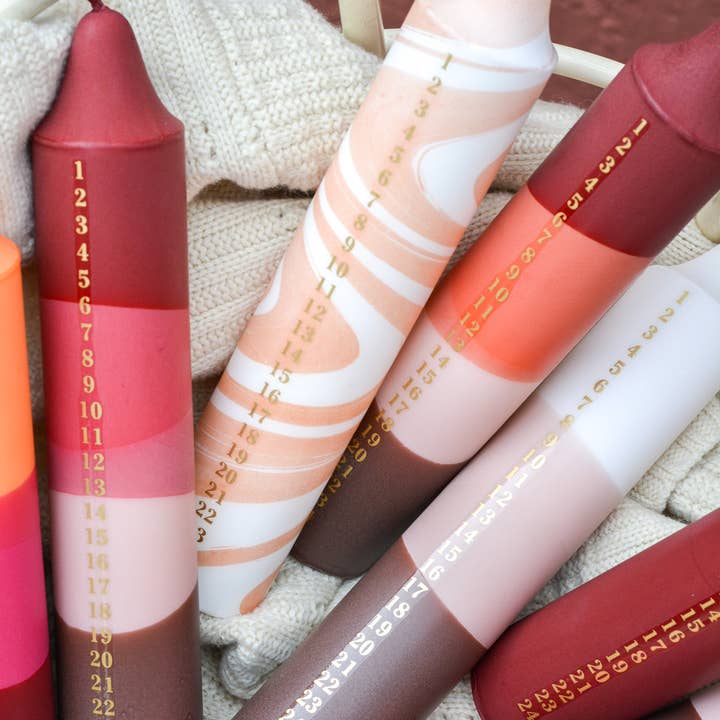 Nordtrice - Wholesale Tapered Candle/Candlestick - Advent Candle, Christmas Calendar, White/Beige/Brown5