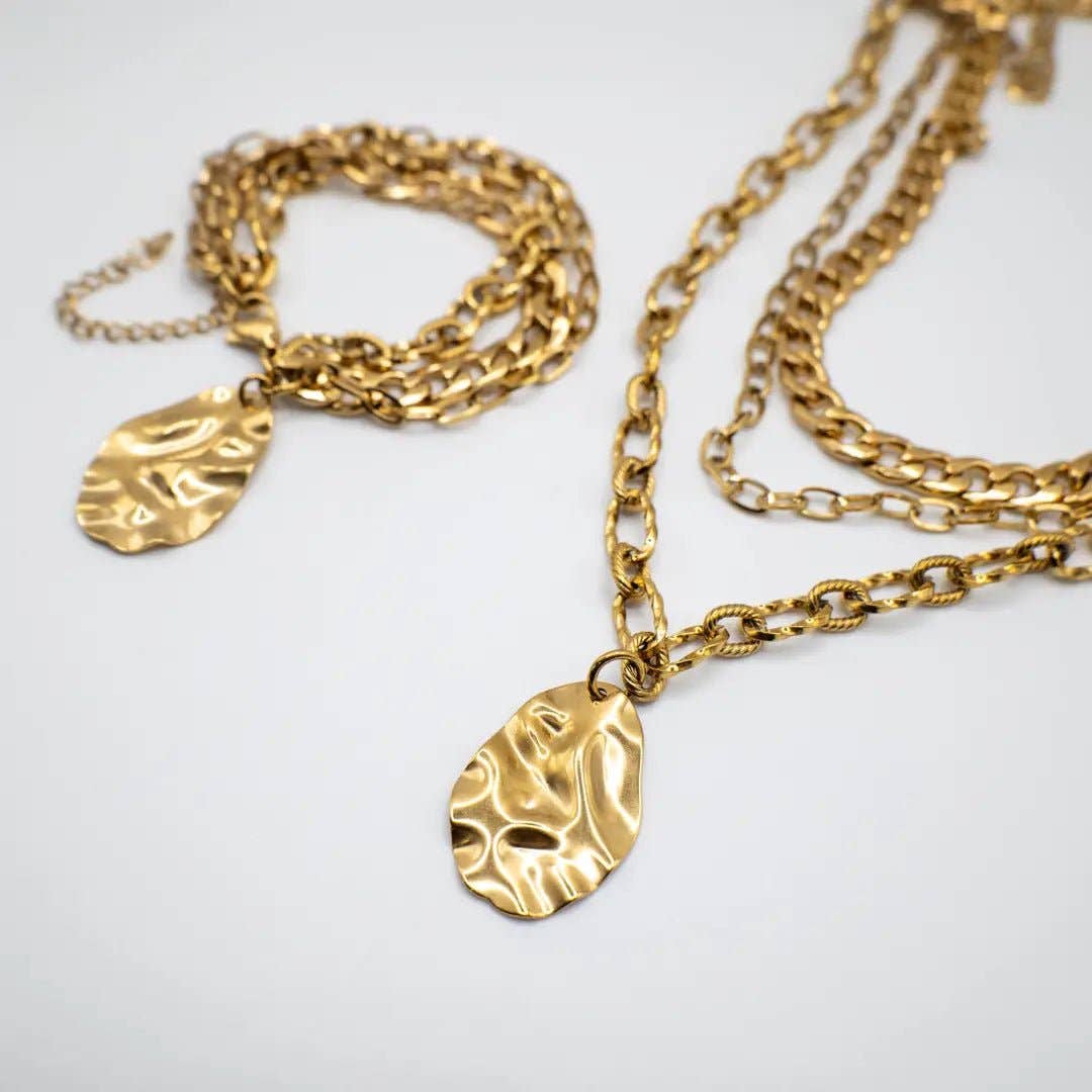 OE! - Venta al por mayor Collares con colgantes/abalorios - COLLAR DE CADENA CHAPADO EN ORO DE 18K A CAPAS2