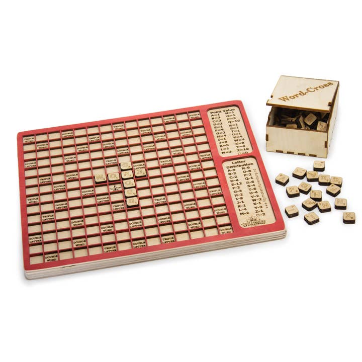 Gioco Word-Cross realizzato in compensato. per la vendita all'ingrosso da parte di Toy Maker of Lunenburg