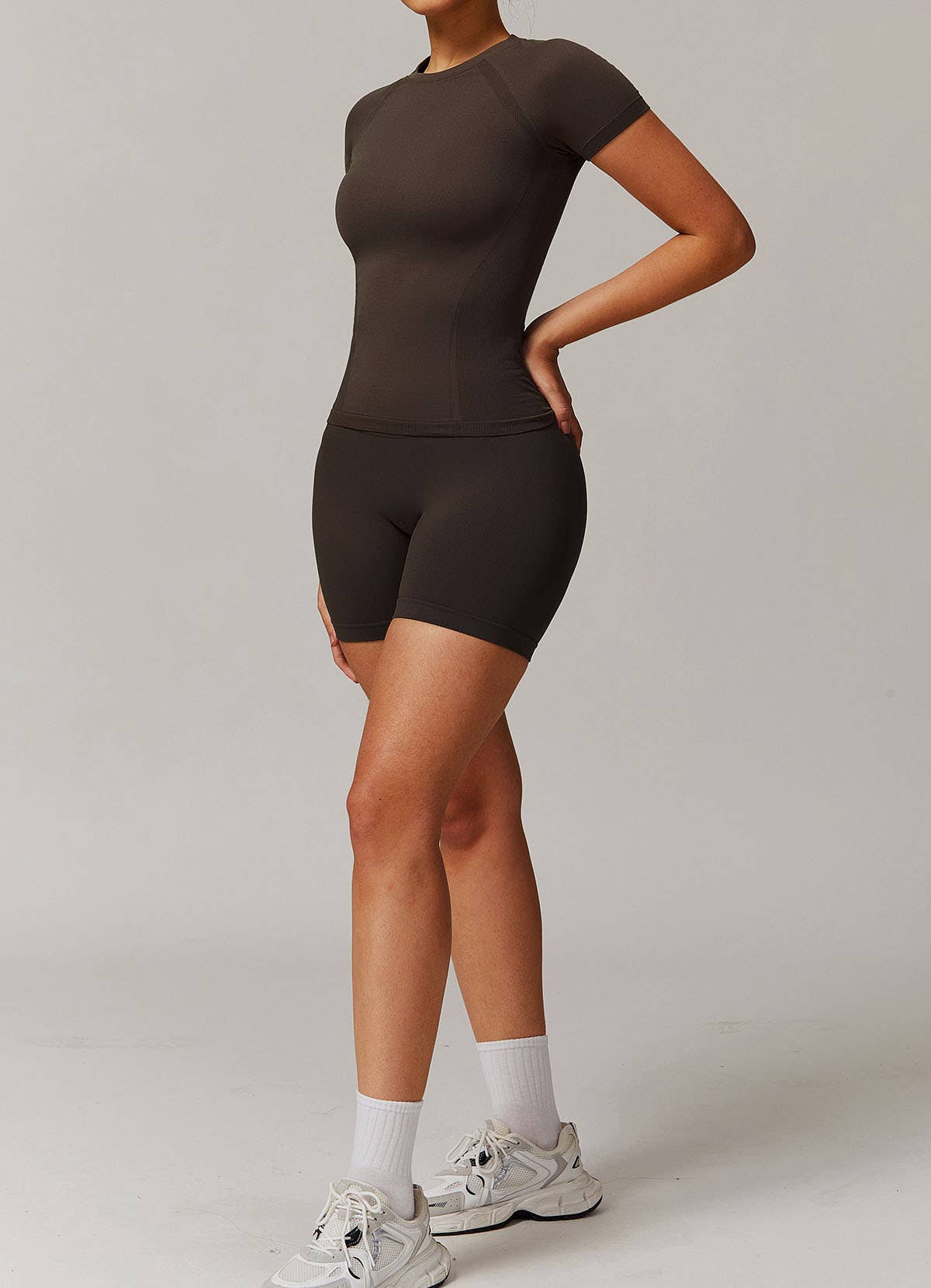 Crave by FW - Wholesale Activewear Set - Women's - Yoga Wear Set with Short Sleeve T-Shirt and Short8