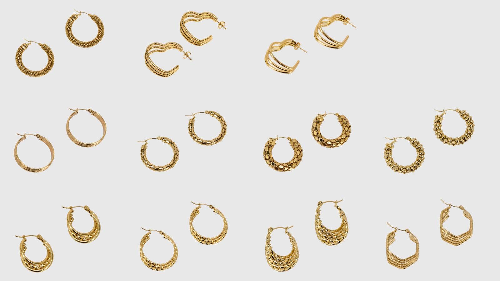 By Sookay - Wholesale Jewelry Stand & Display - display of golden hoop earrings Stainless steel1