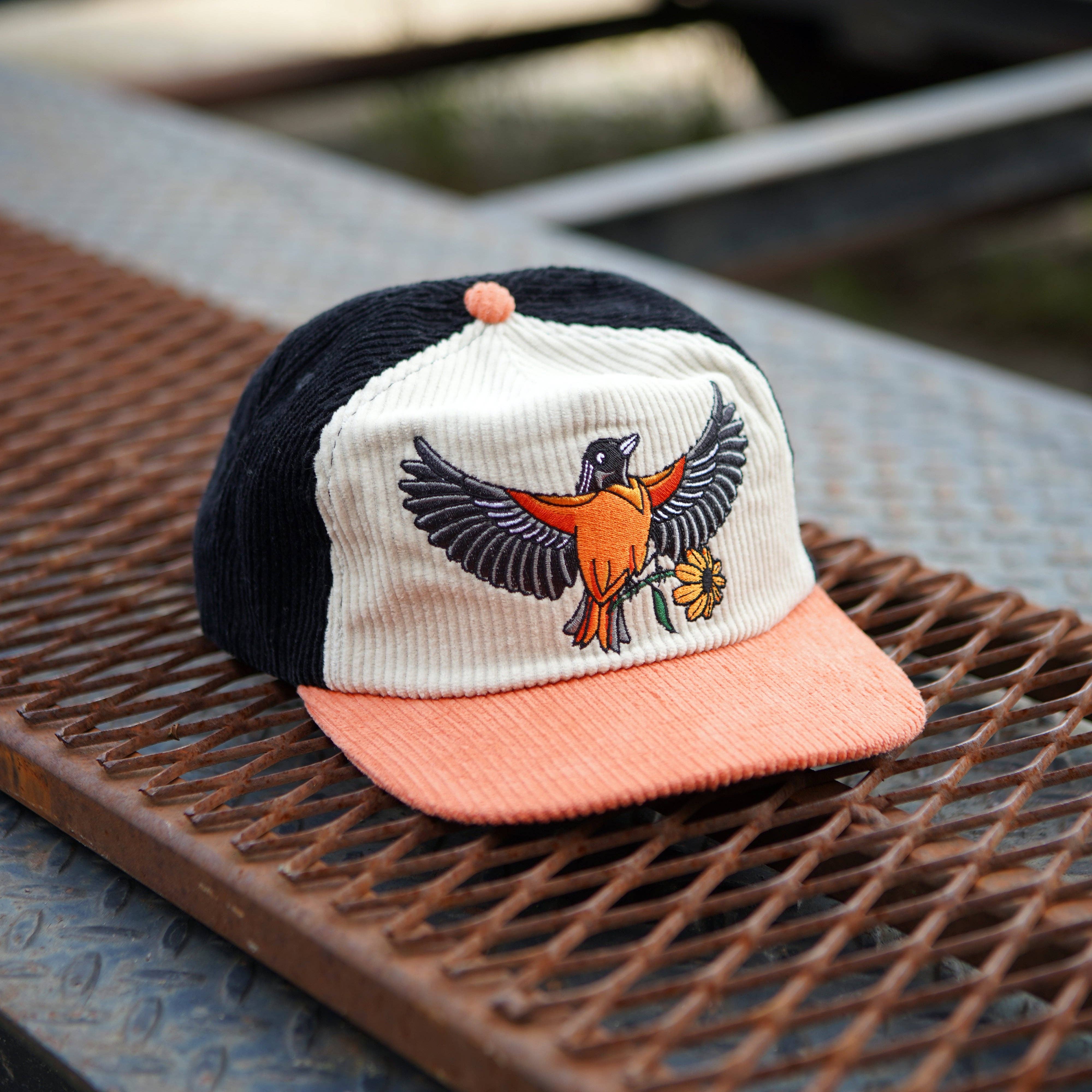 Stuntin Goods - Wholesale Flat Brim Cap - Unisex - Oriole Two-Tone Corduroy Hat4