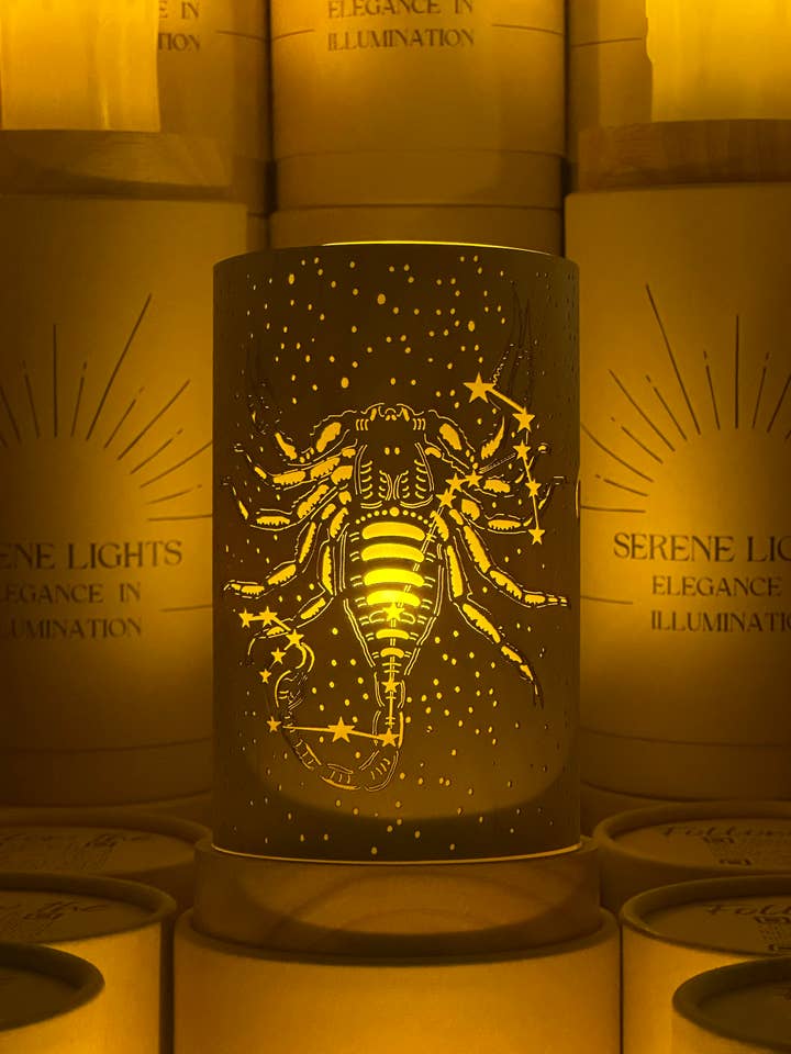 Scorpio Constellation Rechargeable Candle, Interchangeable Design
 for wholesale by Serene Lights