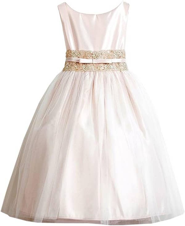 iGirlDress - Wholesale Dress - Kids - Vintage Metallic Lace & Tulle Flower Girl Pageant Dress3