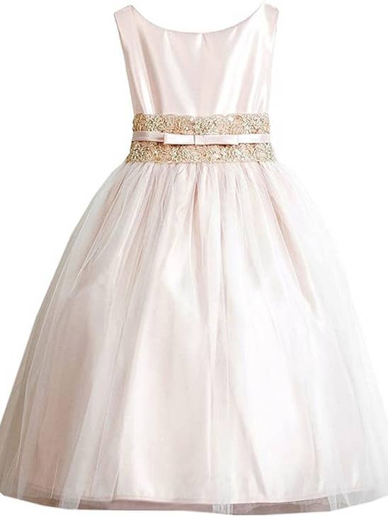 iGirlDress - Wholesale Dress - Kids - Vintage Metallic Lace & Tulle Flower Girl Pageant Dress3