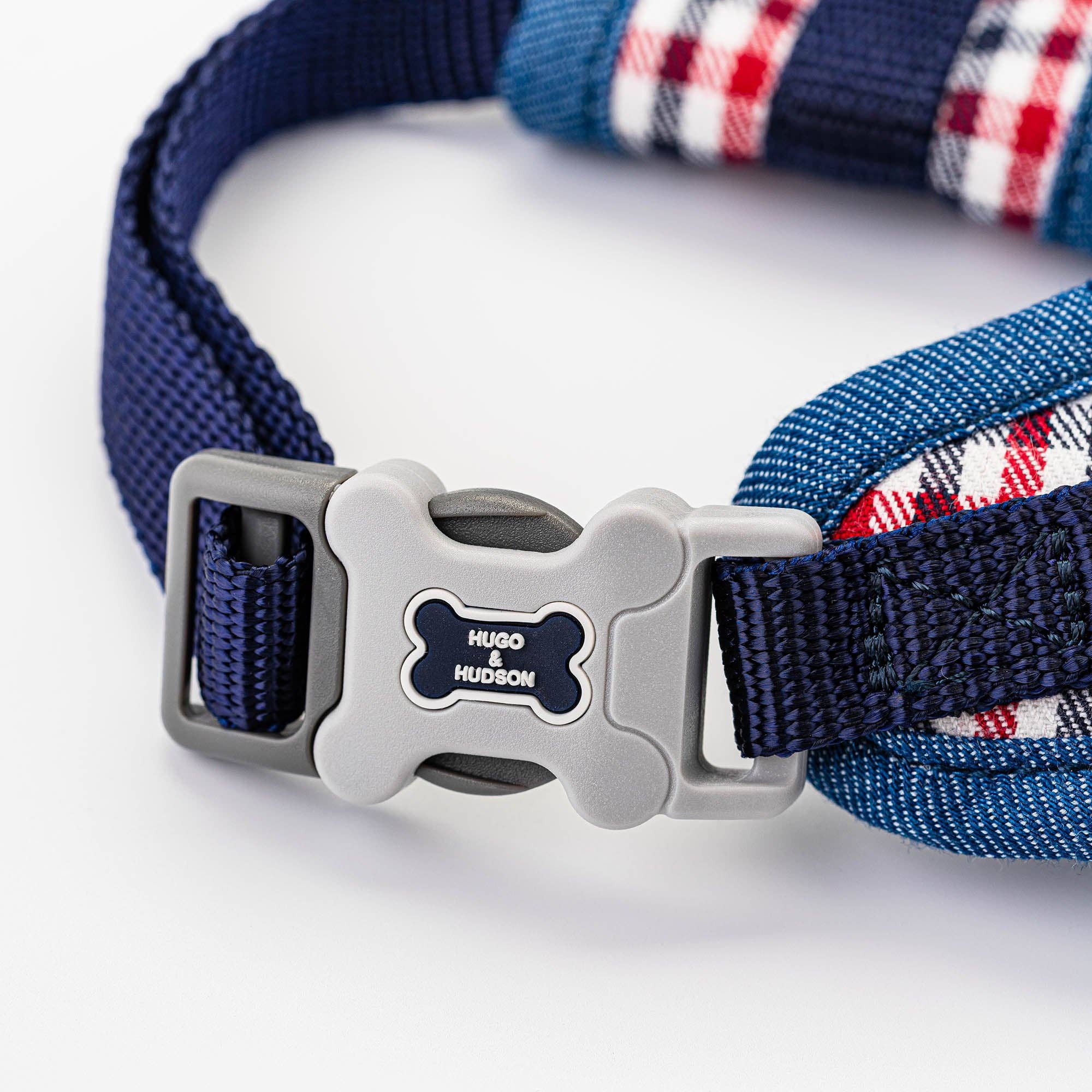 Hugo & Hudson - Wholesale Pet Harness - Dog - Fabric Dog Harness - Checked Navy and Red2