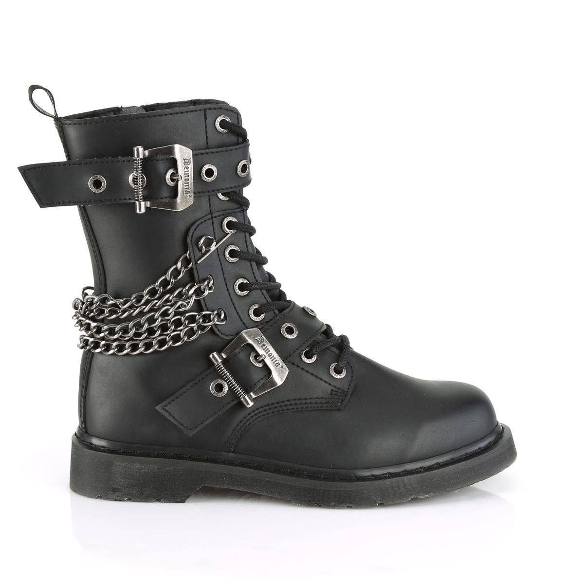 Demonia Bolt 250 Black Vegan Leather Mid-Calf Boots for wholesale on Faire4