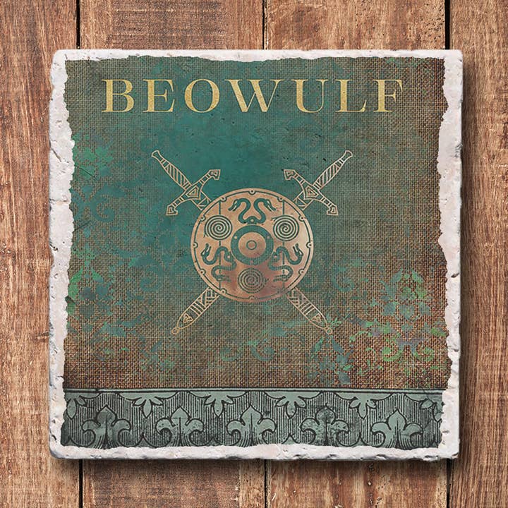 Classic Book Coaster - Beowulf for wholesale by Black Angel Designs