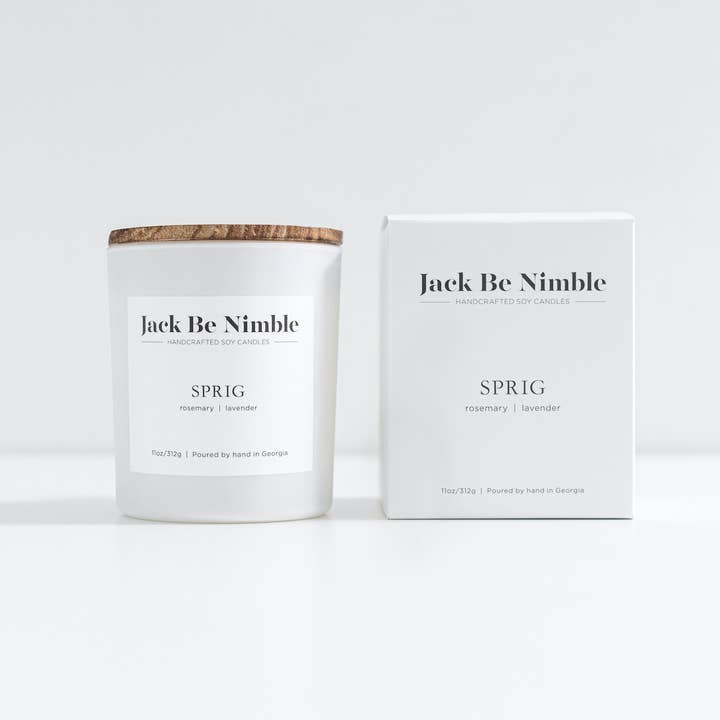 Bougie de soja parfumée Sprig 11 oz pour la vente par Jack Be Nimble Candles