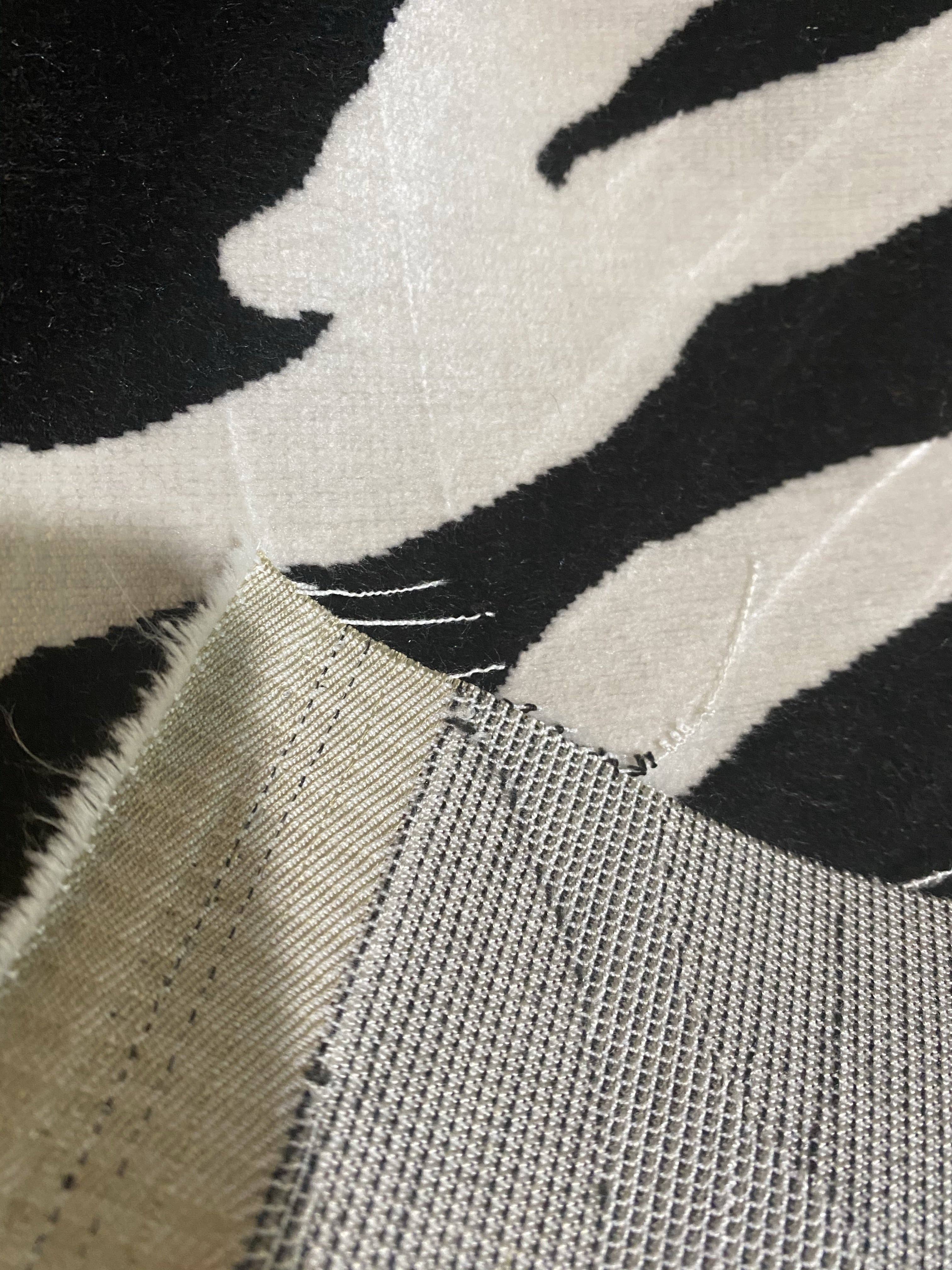Fancy Styles Fabric – wholesale Fabric – NEW Baroness Matilda Novelty Upholstery Platinum and Black Zebra Velvet- Made in Italy7