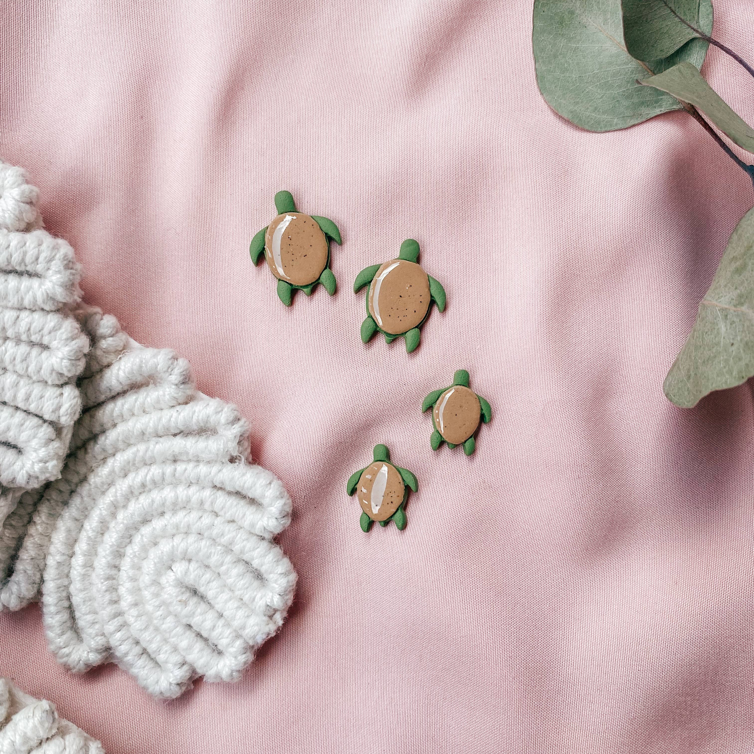 ClayWithA - Wholesale Stud/Post Earrings - Turtle Studs4