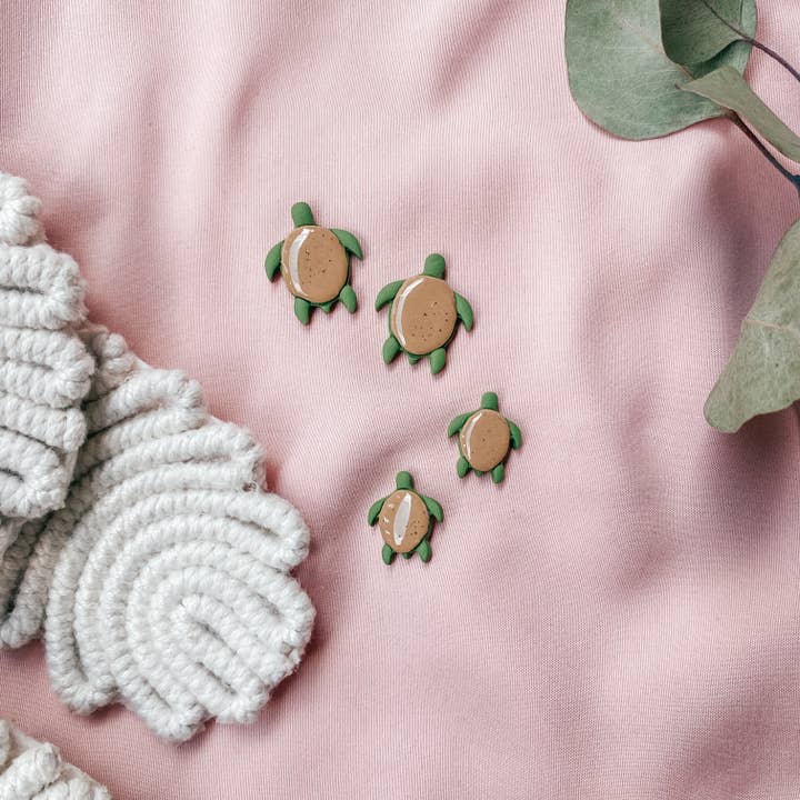 ClayWithA - Wholesale Stud/Post Earrings - Turtle Studs4