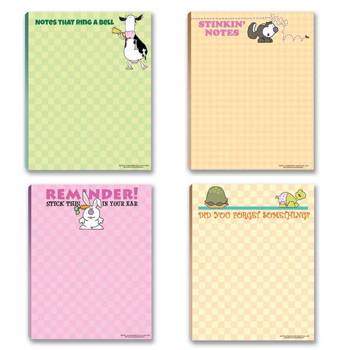 Funny Assorted Notepads - Set of 4 for wholesale by Stonehouse Collection