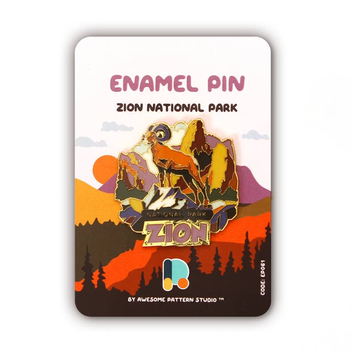 Enamel Pin - Zion National Park. Badge, Lapel Pin for wholesale by Awesome Pattern Studio