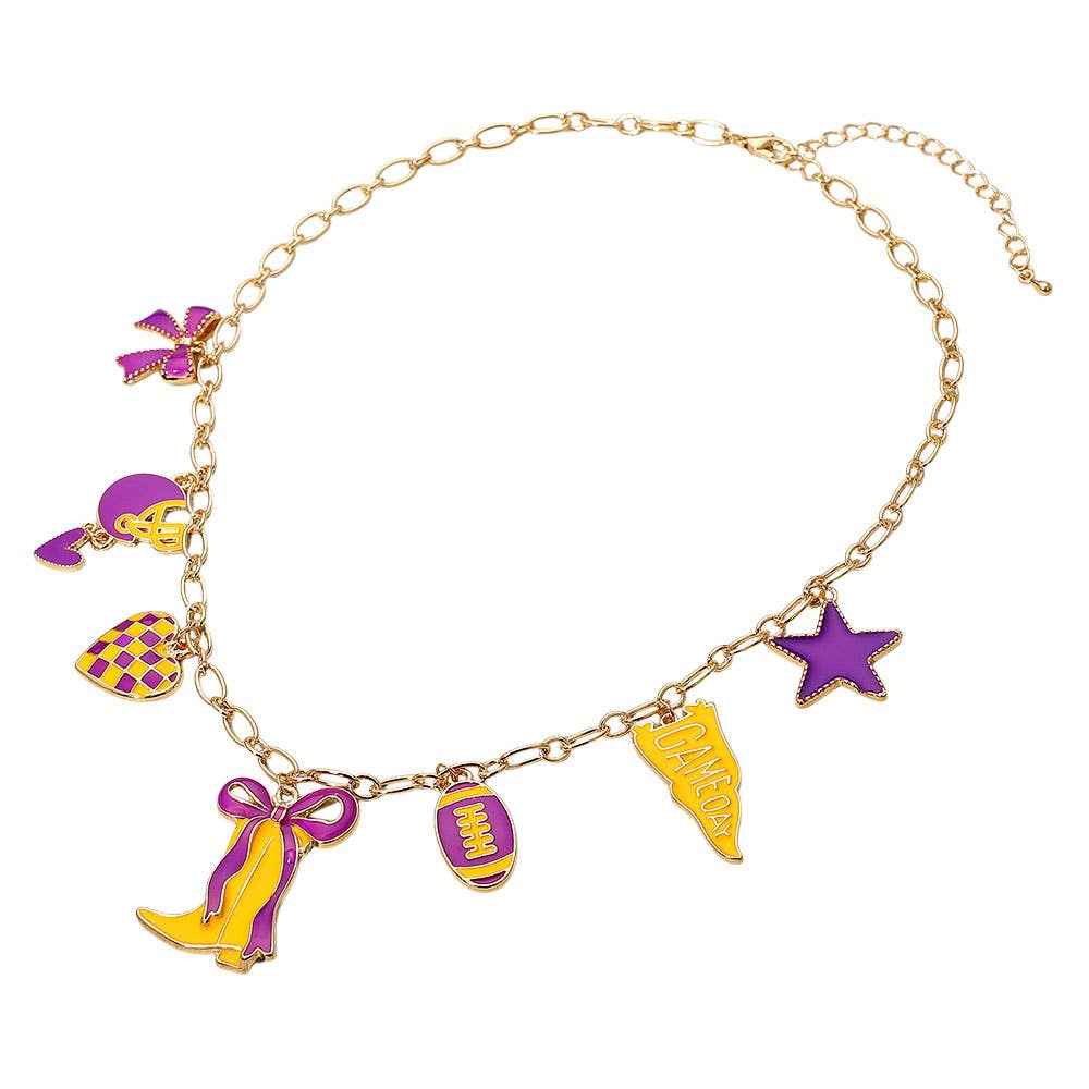 Sensibling Corp. - Wholesale Pendant/Charm Necklace - Game Day Football Theme Charm Station Necklace11