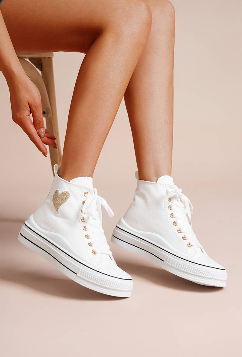 LADY GLORY - Wholesale Lifestyle Sneakers - Women's - High-top sneakers with heart5