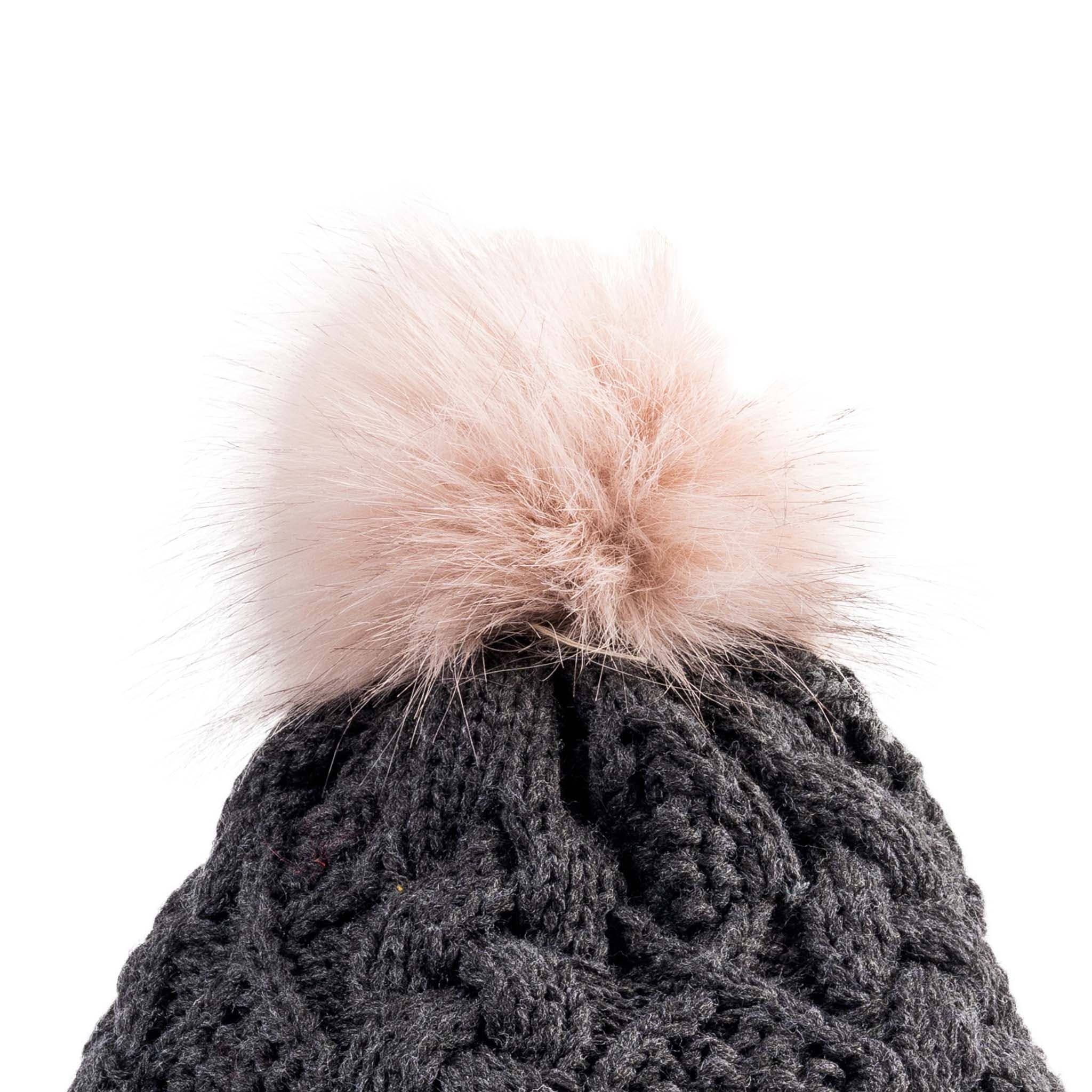 Aran Traditions - Wholesale Beanie - Women's - Aran Diamond Cable Button Hat5
