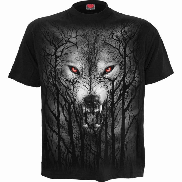 Spiral - Wholesale T-Shirt (Graphic) - Men's - FOREST WOLF - T-Shirt Black