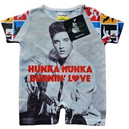 Daphyl's LLC - Vente Combinaison pyjama – enfant - Barboteuse unisexe Hunka Burnin Love d'Elvis Presley2