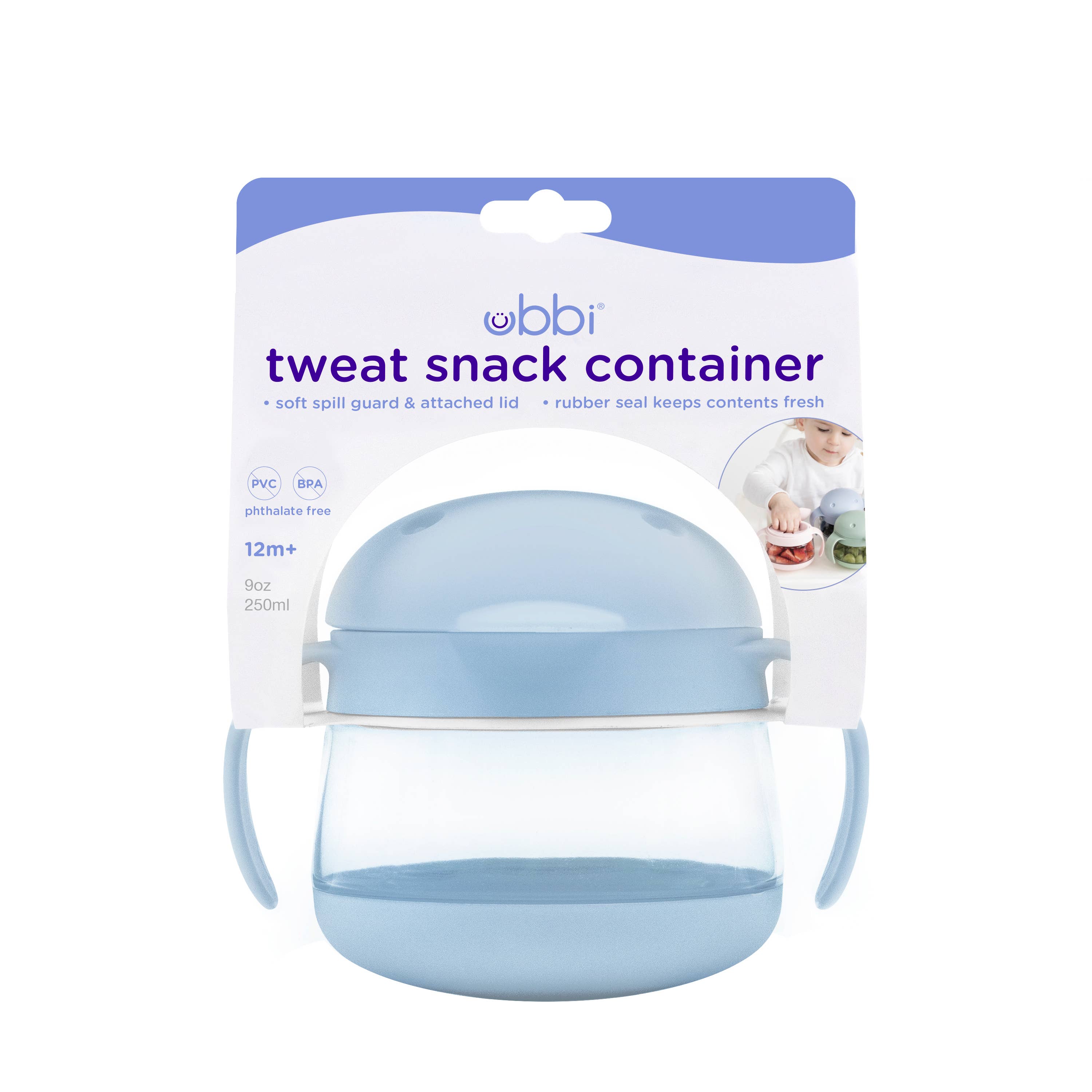 Ubbi - Wholesale Snack Box - Kids & Baby - Cloudy Blue Tweat Snack Container2