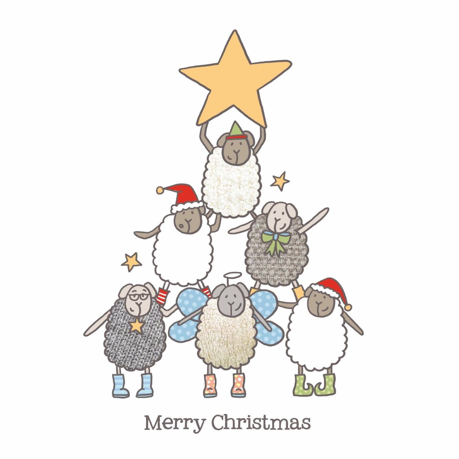 Felltarn - Wholesale Christmas card - XMAS PYRAMID SHEEP CARD0