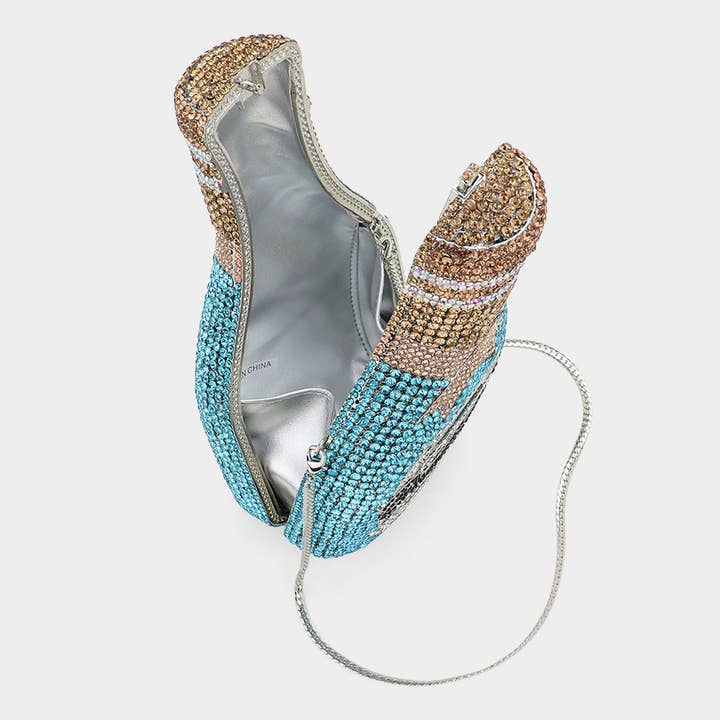 Sensibling Corp. - Wholesale Clutch Bag - Women's - Crystal Rhinestone Bubbles Champagne Clutch / Shoulder Bag