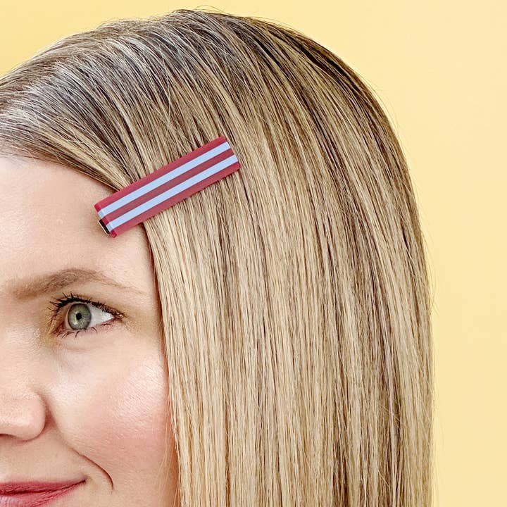 Combinist Goods - Wholesale Hair Clip - Women's - Striped Hair Clip | Large11