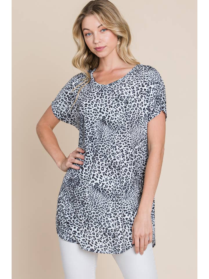 BOMBOM - Wholesale Tunic - Women's - TA1279-LE Leopard Print Tunic Top6